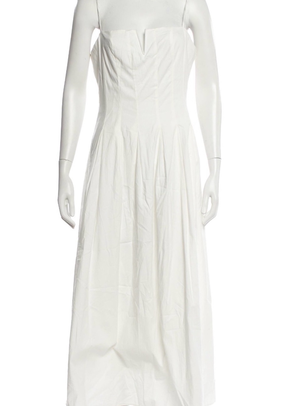 Reformation White Strapless Midi Dress